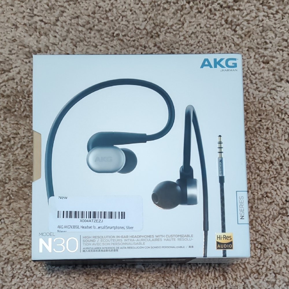 AKG N30 In-Ear Headphones - Black and Silver (sealed)